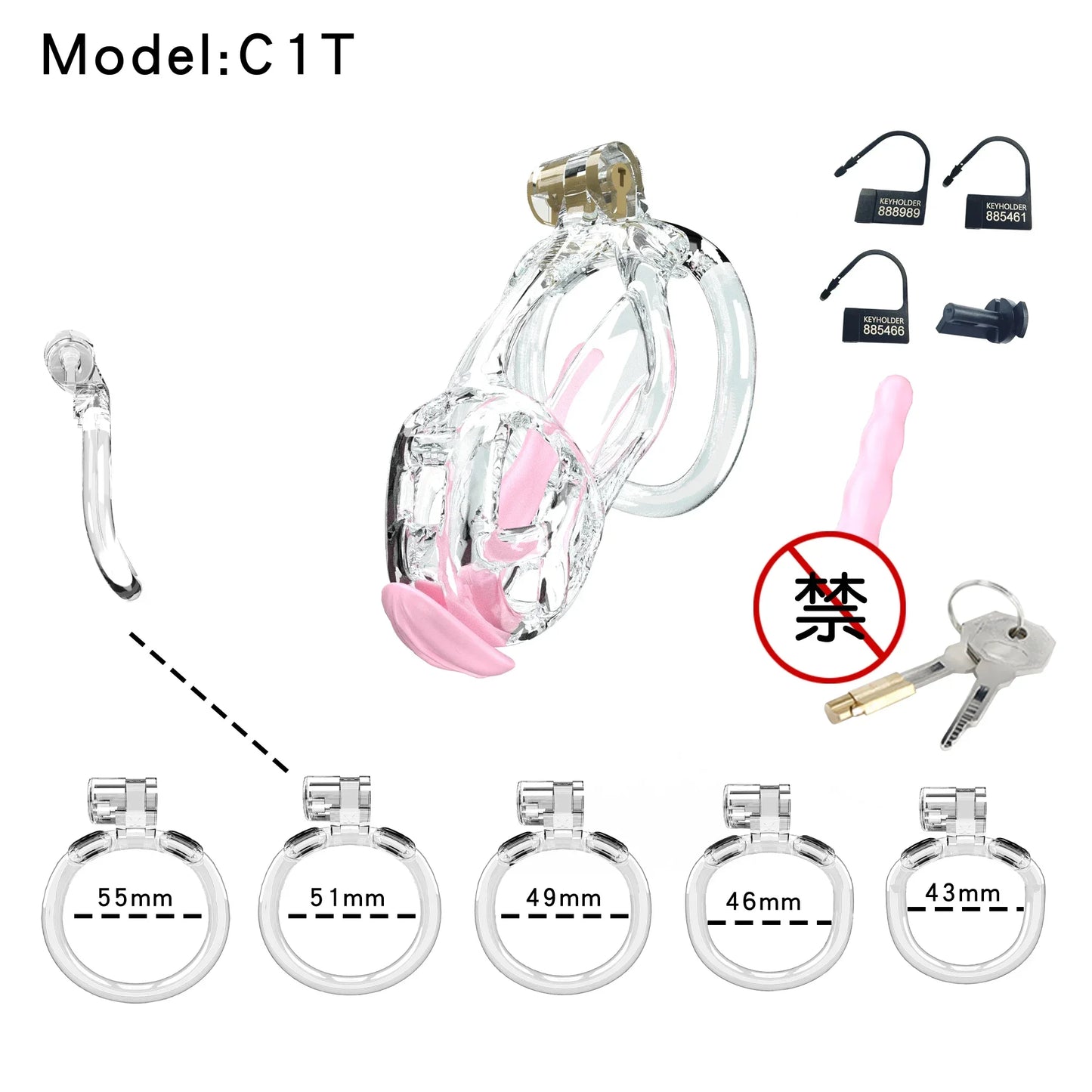 2024 High Quality Cobra Male Chastity Cage With 5 Sizes Arc Penis Rings Discreet Sissy Femboy Cock Cage Devices Men Adult Goods