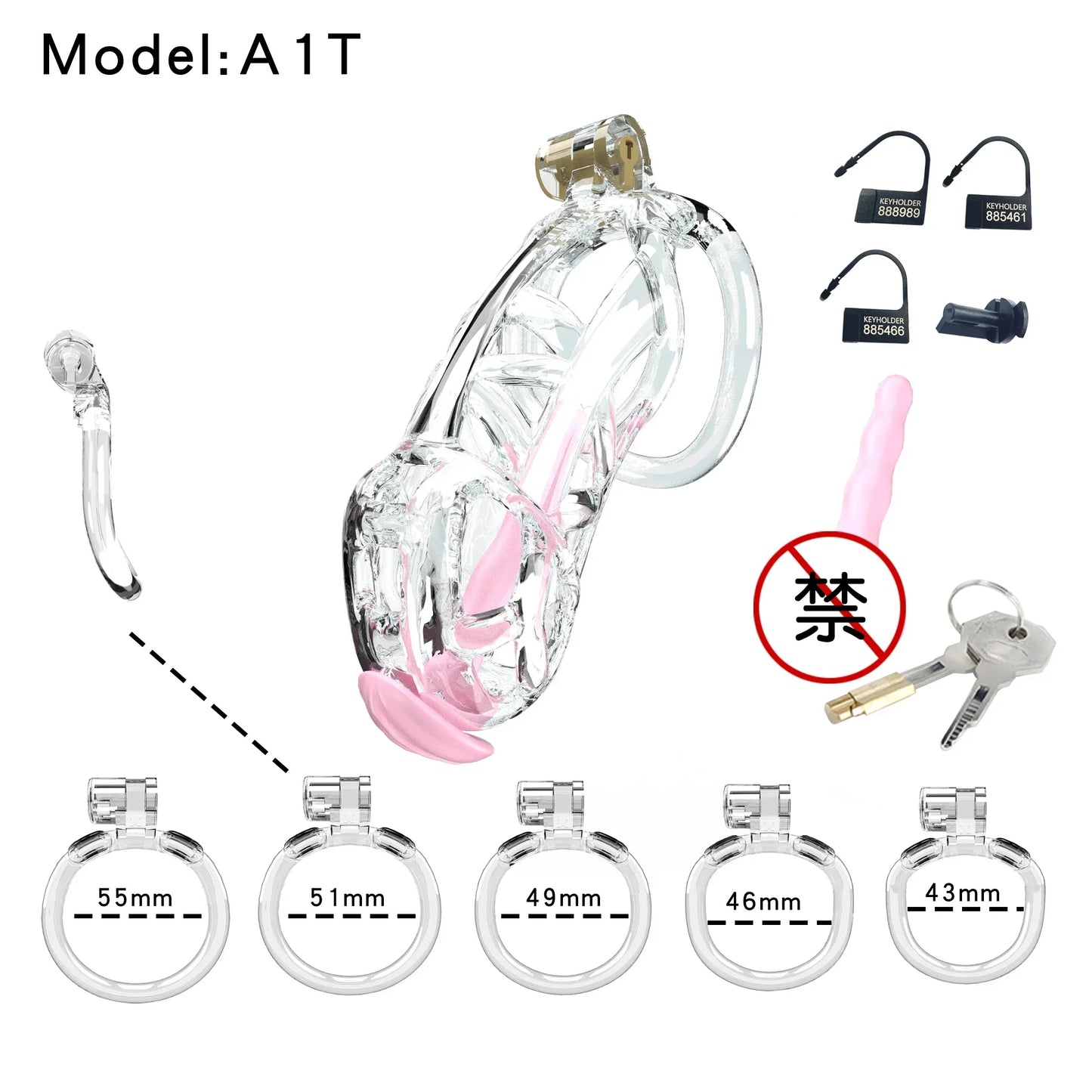 2024 High Quality Cobra Male Chastity Cage With 5 Sizes Arc Penis Rings Discreet Sissy Femboy Cock Cage Devices Men Adult Goods