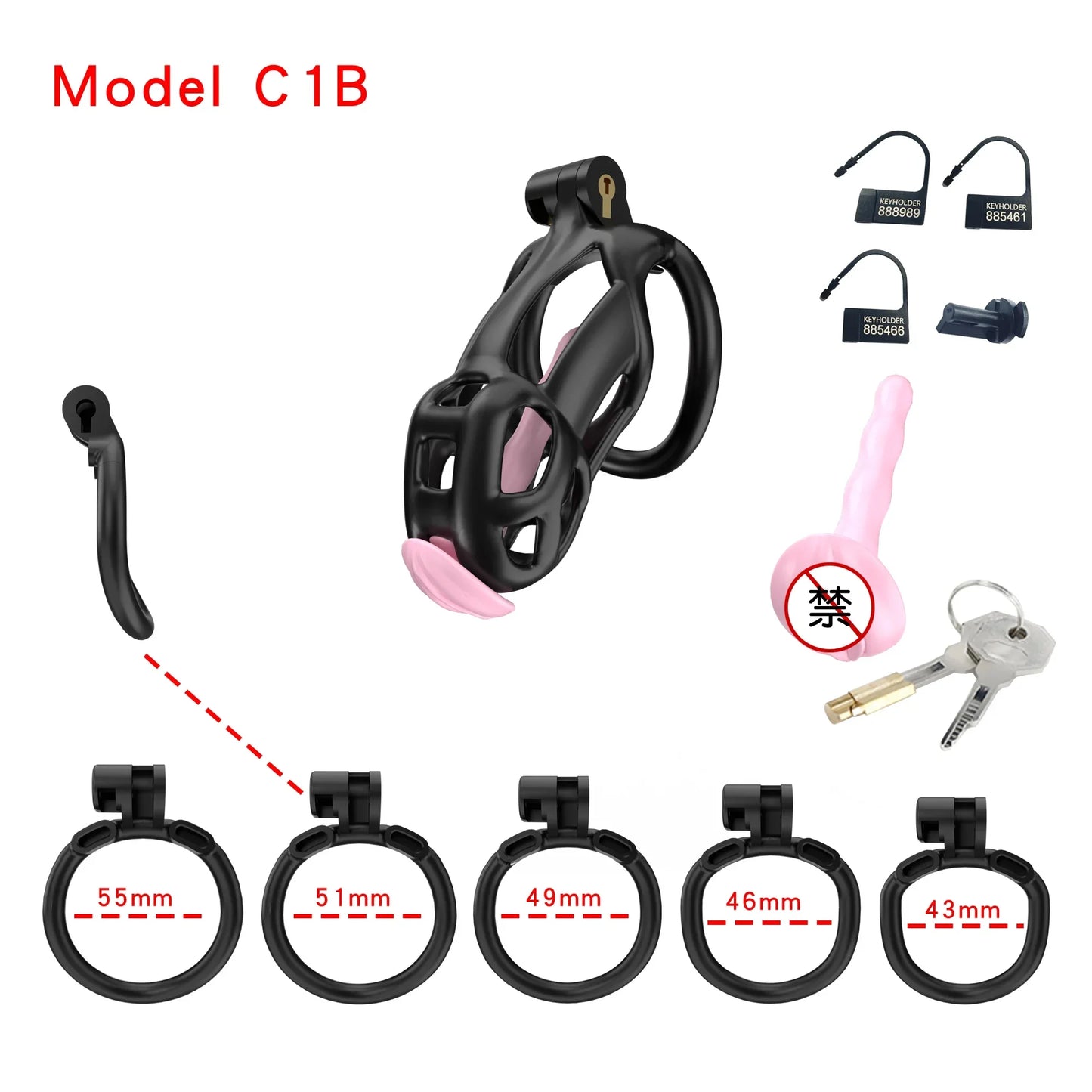 2024 High Quality Cobra Male Chastity Cage With 5 Sizes Arc Penis Rings Discreet Sissy Femboy Cock Cage Devices Men Adult Goods