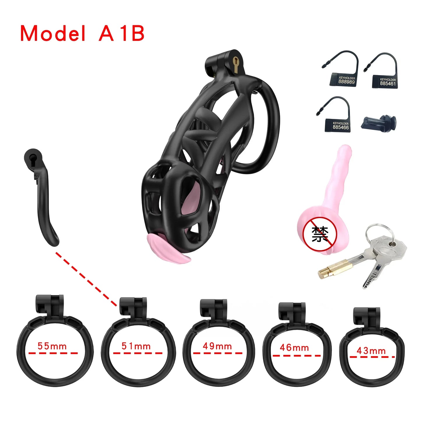 2024 High Quality Cobra Male Chastity Cage With 5 Sizes Arc Penis Rings Discreet Sissy Femboy Cock Cage Devices Men Adult Goods