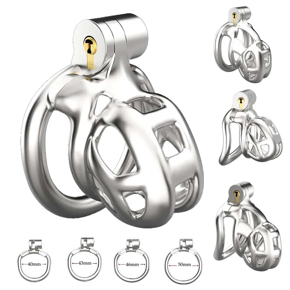 2024 New 316 Stainless Steel Python 2 Style Male Chastity Cage Cock Cage Cobra Mamba Penis Ring Chastity Belt Sissy BDSM Sexto