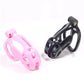 2024 Sissy Pink Chastity Cage 정조대투명피어싱 Light High Quality Cock Cage With 4 Arc Rings Penis Lock Adult Sex Toys For Men Gay 18+