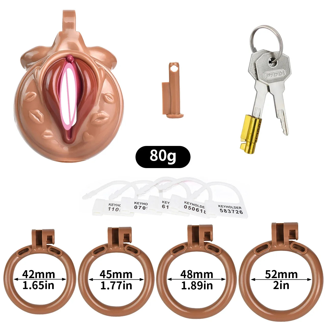 2024New Smaller Skin Pussy Chastity Cage SetLightweight Male Micro Labia Cock Cage With 4 Penis Rings Lock BDSM Sex Toys For Men