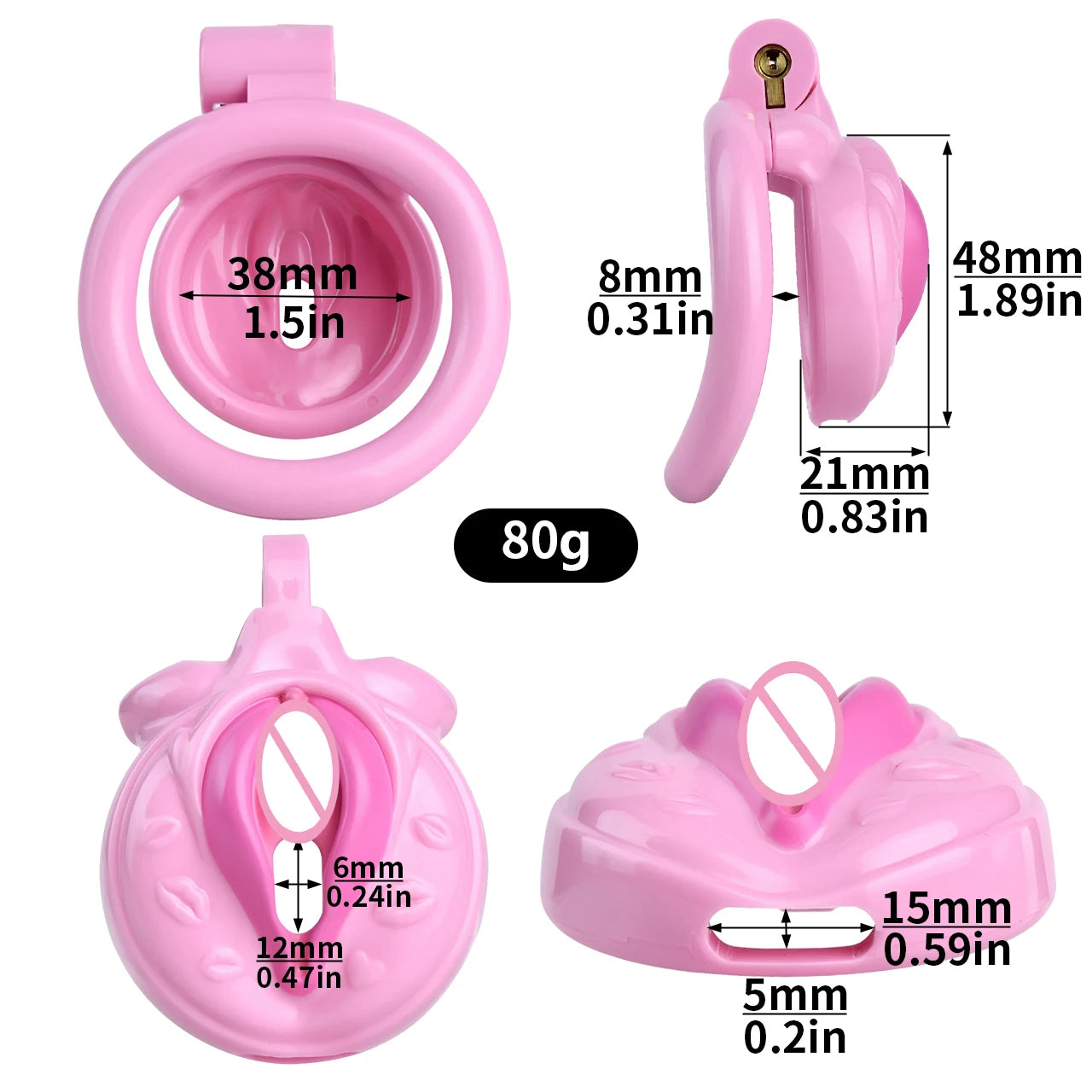 2024New Smaller Skin Pussy Chastity Cage SetLightweight Male Micro Labia Cock Cage With 4 Penis Rings Lock BDSM Sex Toys For Men