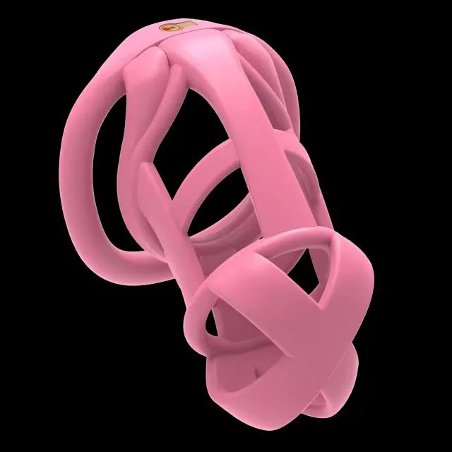 2025 NEW Male Chastity Cage Device Pink/Black Sleeve Cock Cage Mini Lock with 4 Penis Rings Bondage Fetish Adult Sex Toy for Men