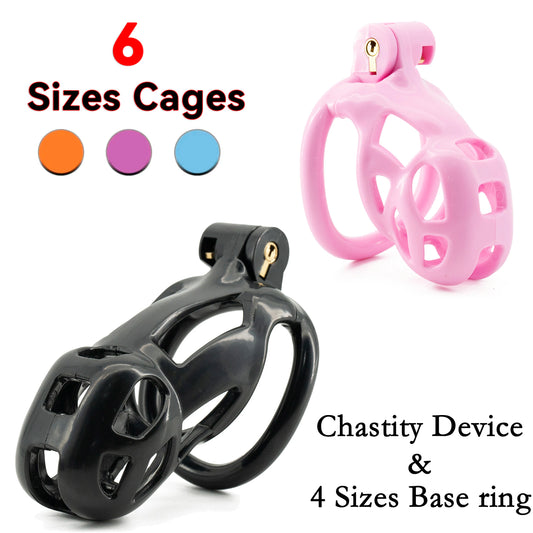 2025 New Cobra Male Chastity Cage Sleeve With 4 Sizes Resin Penis Rings Discreet Sissy Femboy Cock Cage Devices Men Adult Goods