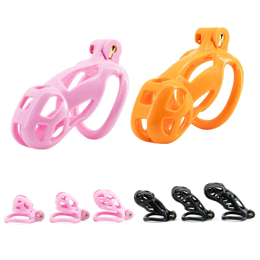 2025 New Cobra Male Chastity Cage Sleeve With 4 Sizes Resin Penis Rings Discreet Sissy Femboy Cock Cage Devices Men Adult Goods