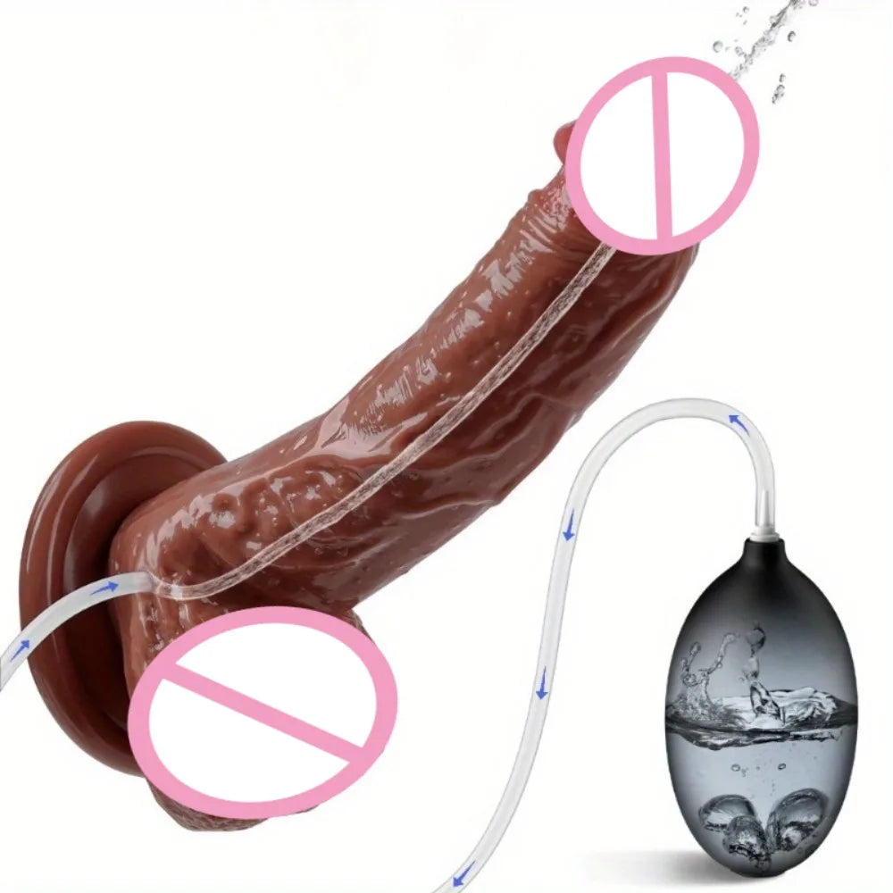 20cm Squirting Dildo Realistic Penis Anal Ejaculation Toy for Couples Waterproof Dildo for Women Vaginal Masturbation Sex Toys