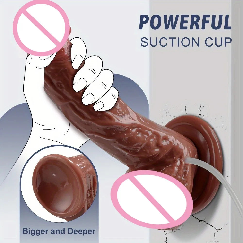 20cm Squirting Dildo Realistic Penis Anal Ejaculation Toy for Couples Waterproof Dildo for Women Vaginal Masturbation Sex Toys