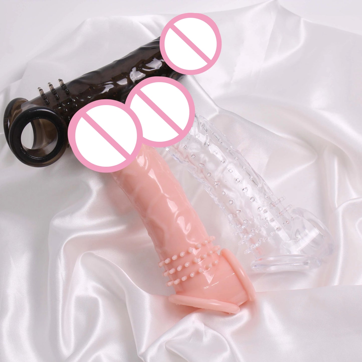 21Cm Silicone Enlargement Penis Extender Sleeve Stimulating Spikes Condom Delay Ejaculation Intimate Goods Adult Sex Toy for Man