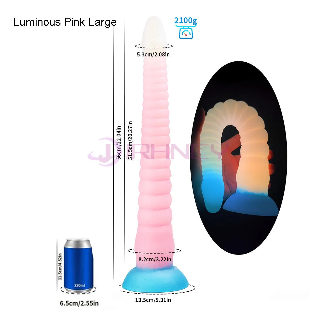 22 Inch Long Analplug Octopus Tentacles Luminous Butt Plug Silicone Anal Sex Toys for Women Men Gay Prostate Massage Bdsm Toys