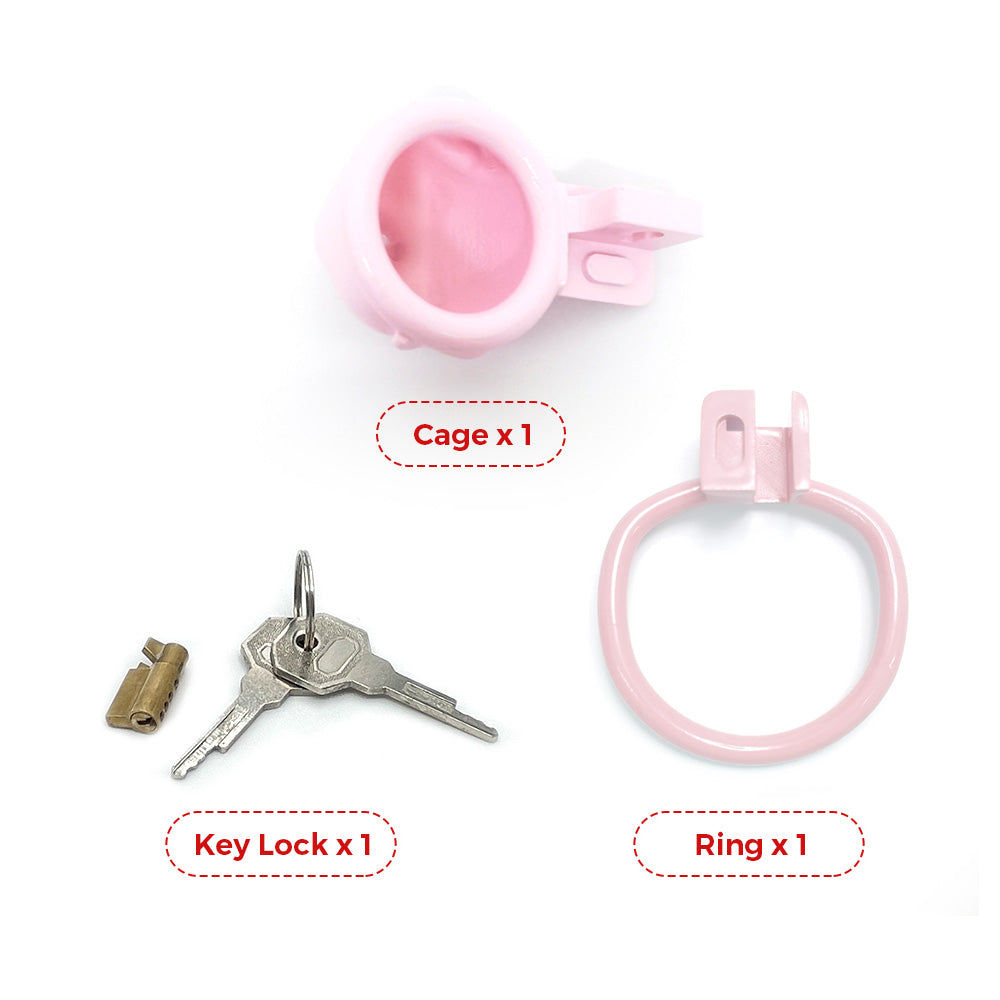 Pink Role Play PIG Slave Chastity Cage