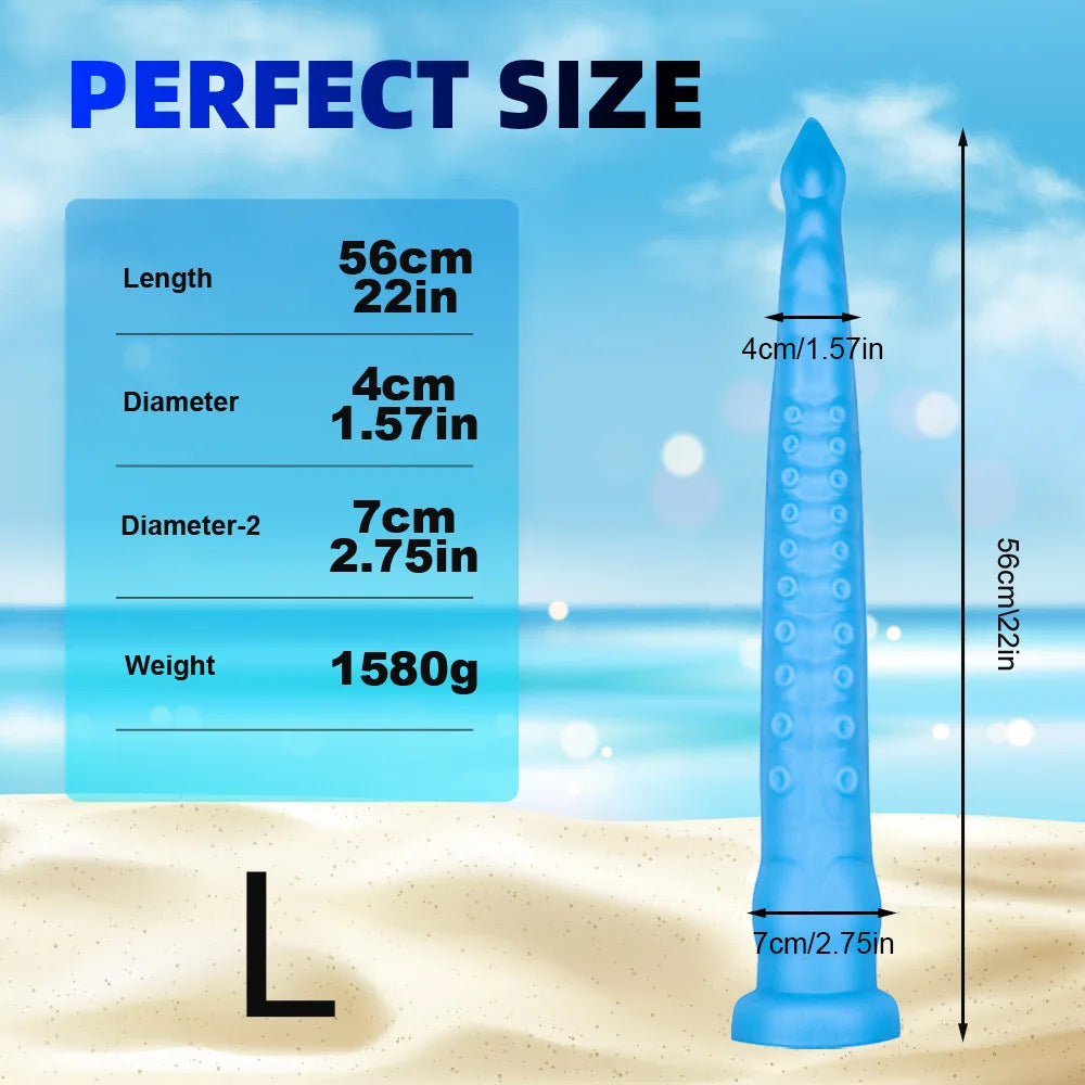 22inch Long Anal Plugs Tentacle Huge ButtPlug Liquid Silicone Soft Anal Dildos with Suction Cup Prostate Massage Anal Sex Toys