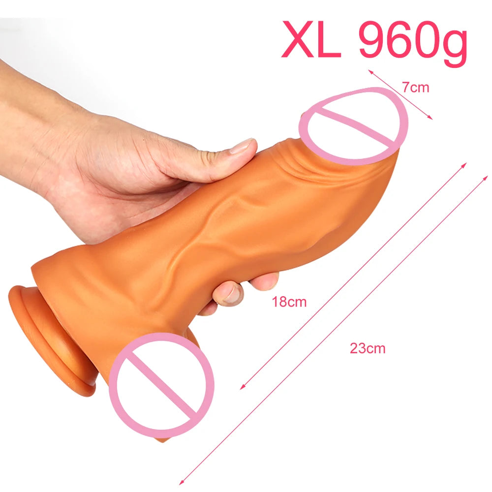 23*7cm Giant Dildo For Women Thick Glans Big Dick Female Masturbator Silicone Dildo With Suction Cup Sextoys Adults Sex Games