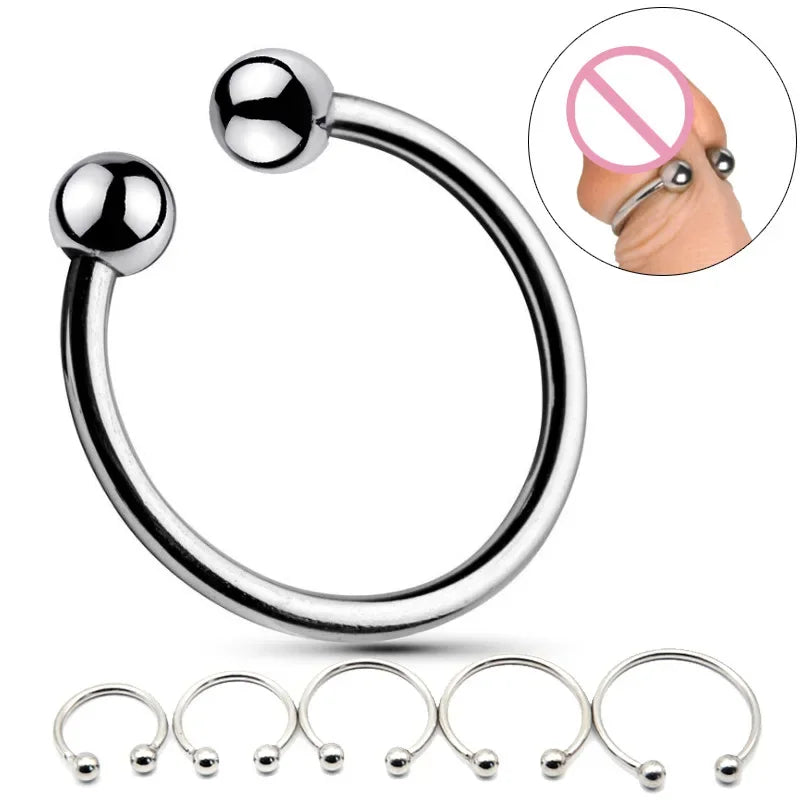 25/28/30/33/35/40mm Penis Ring Head Glans Stimulating Stainless Steel Penis Ring For Male Penis Enlargement Erection Cocks Rings