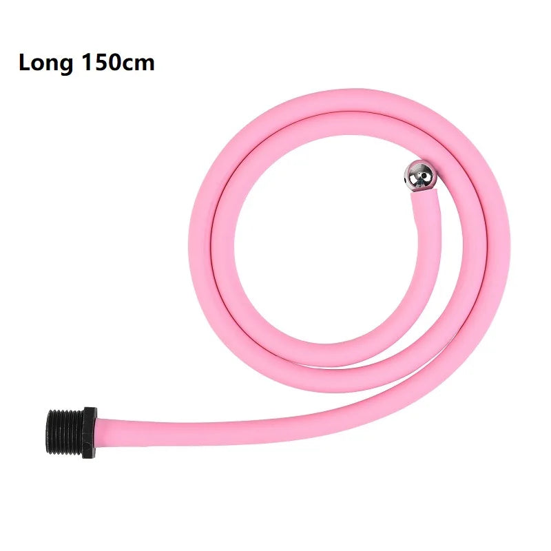 25 to 200cm Long Pink Douche Silicone Enema Syringe Anal Shower Cleaning Head Anal Beads Butt Plug Nozzle Tip Attachment Gay