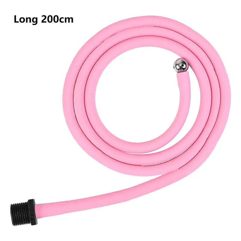 25 to 200cm Long Pink Douche Silicone Enema Syringe Anal Shower Cleaning Head Anal Beads Butt Plug Nozzle Tip Attachment Gay