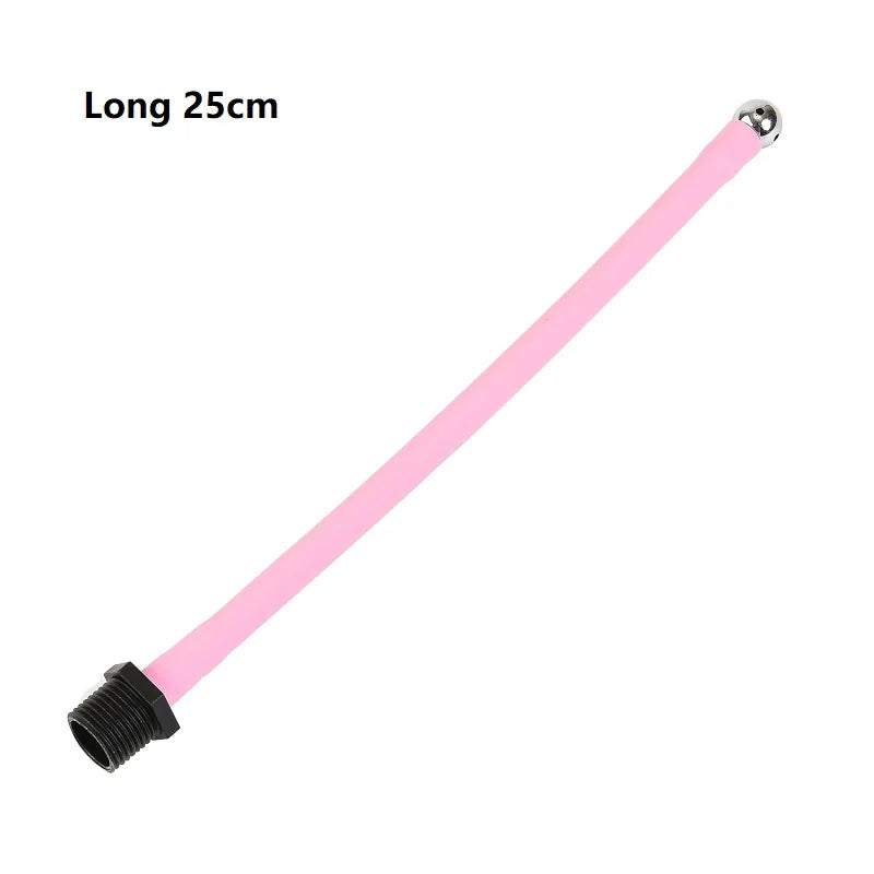 25 to 200cm Long Pink Douche Silicone Enema Syringe Anal Shower Cleaning Head Anal Beads Butt Plug Nozzle Tip Attachment Gay