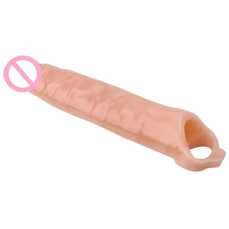 27cm Huge Penis Sleeve Bigger Cock Extender Sleeve Extended Dick Enlargement Reusable Condom Adult Sex Toys For Men