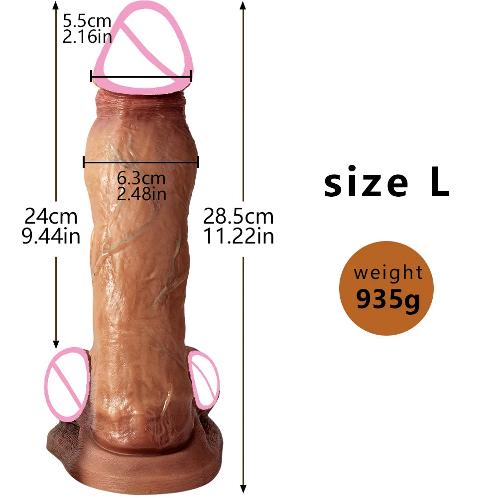 28.5cm Realistic Dildo Hands-Free Strong Sucker Huge Big Dildos Anal Plug Silicone Big Penis Sex Toy For Woman Sex Shop Adult 18