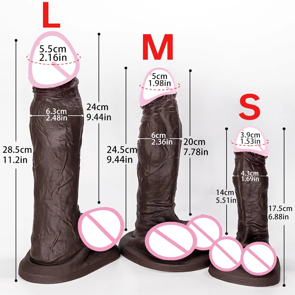 28.5cm Realistic Dildo Hands-Free Strong Sucker Huge Big Dildos Anal Plug Silicone Big Penis Sex Toy For Woman Sex Shop Adult 18