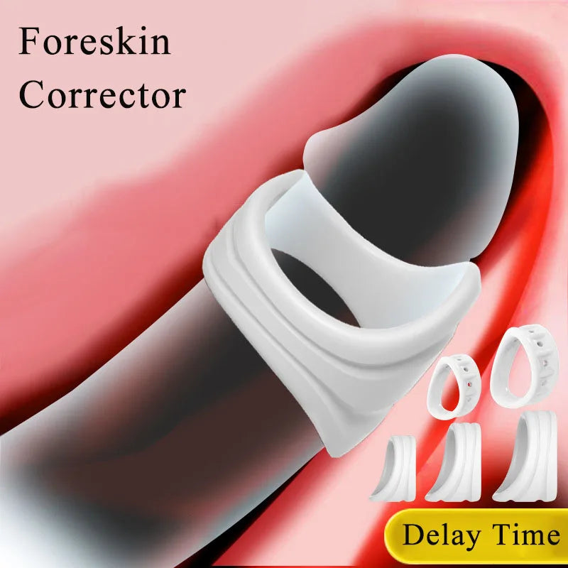 2PCS/3PCS Foreskin Correction Cock Ring Reusable Penis Rings Delay Ejaculation Male Glans Rings Sex Toys for Men Adults