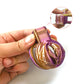 Purple-Gold Mix Color Pussy Vaginal Chastity Cage 5 Rings