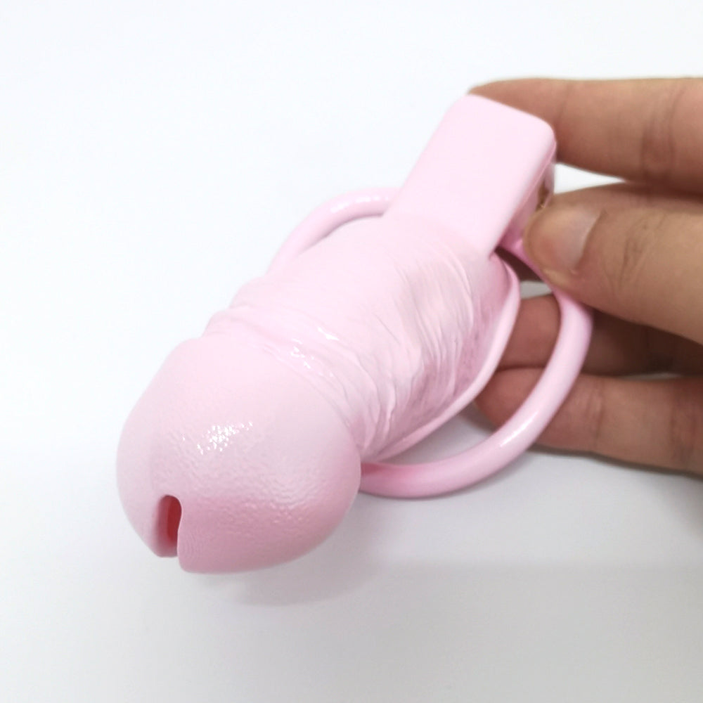 Simulation Penis Pink Lock Chastity Cage