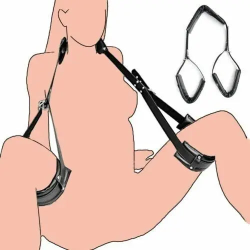 2pcs Bondage Wrap Open Leg Clitoral&Anal Plug Clamp Speculum Dilator Metal Butt Plug Lock Vagina Sex Toys for Couples Men BDSM