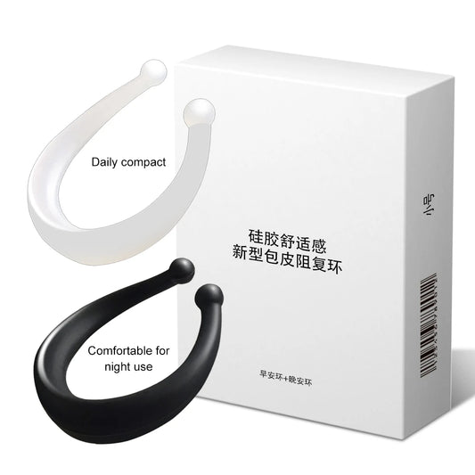2pcs Penis Rings for Beginer Foreskin Corrector Male Masturbator Delay Ejaculation Cock Rings Penis Training for Adult Sex Toys