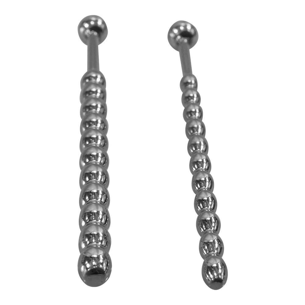 2pcs set stainless steel urethral beads plug penis probe insert sex toys A903