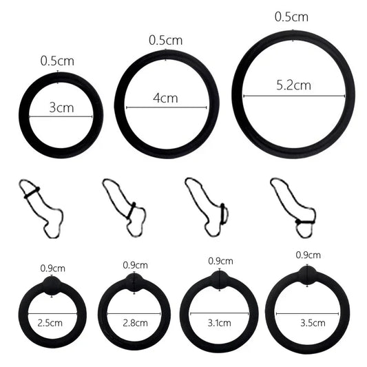 3/4 pcs Penis Rings Cock Rings Sleeve Delay Ejaculation Silicone Beaded Time Lasting Erection Sex Toys for Men Adult Games