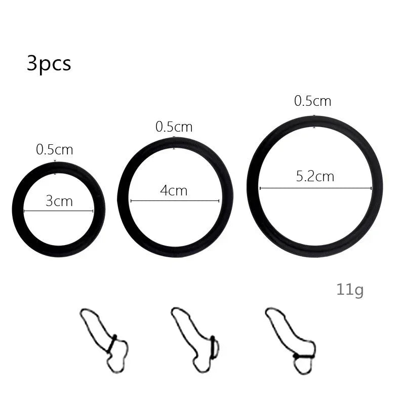 3/4 pcs Penis Rings Cock Rings Sleeve Delay Ejaculation Silicone Beaded Time Lasting Erection Sex Toys for Men Adult Games