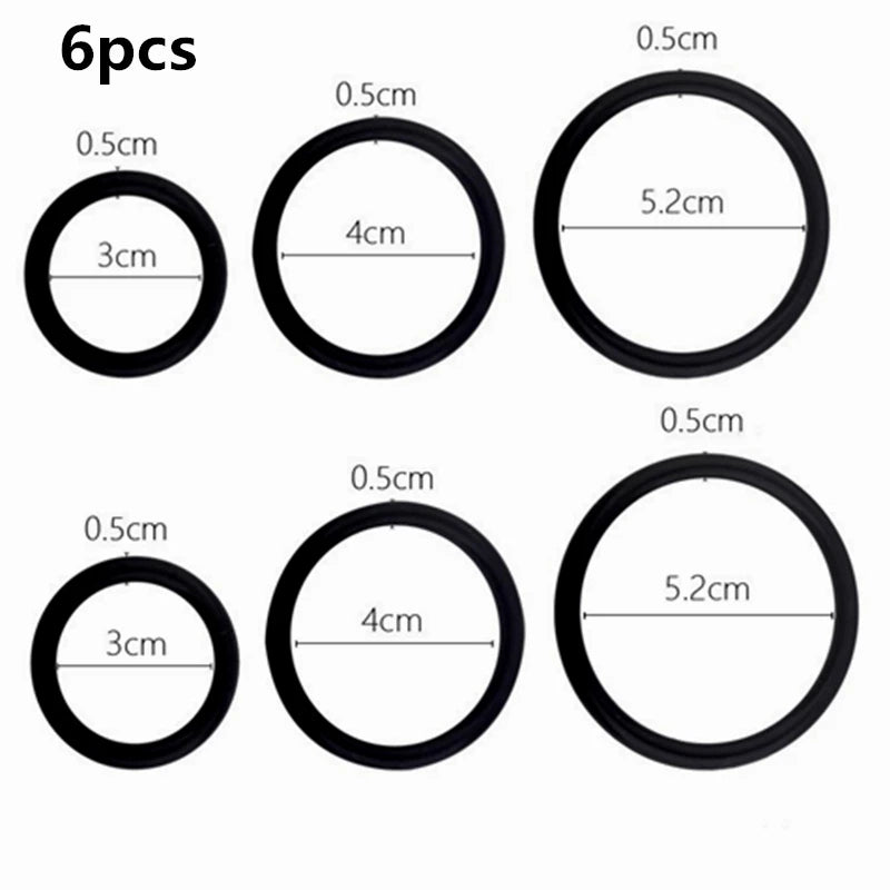 3-8 PCS Men's Silicone Cock Ring Erection Ring for Ejaculation Delay Sex Toys for Men Couples Clitoris Stimulator Penis Ring