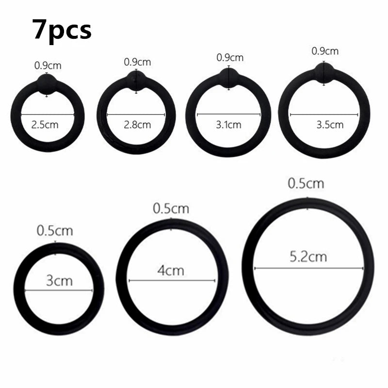 3-8 PCS Men's Silicone Cock Ring Erection Ring for Ejaculation Delay Sex Toys for Men Couples Clitoris Stimulator Penis Ring