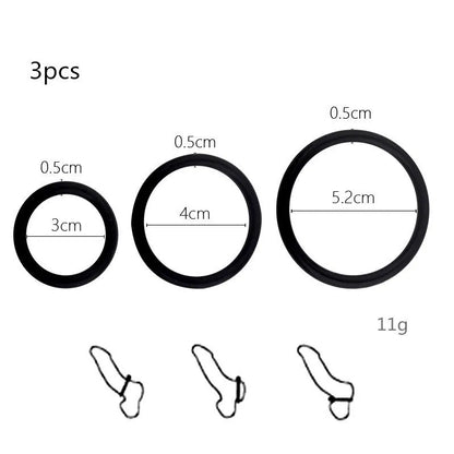 3-8 PCS Men's Silicone Cock Ring Erection Ring for Ejaculation Delay Sex Toys for Men Couples Clitoris Stimulator Penis Ring