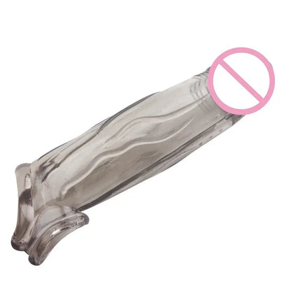3 Colors Penis Sheath Extender Sleeve Enlarger Stretch Enhancer Delay Ejaculation Sex Toys For Men Reusable Condom Cock Ring