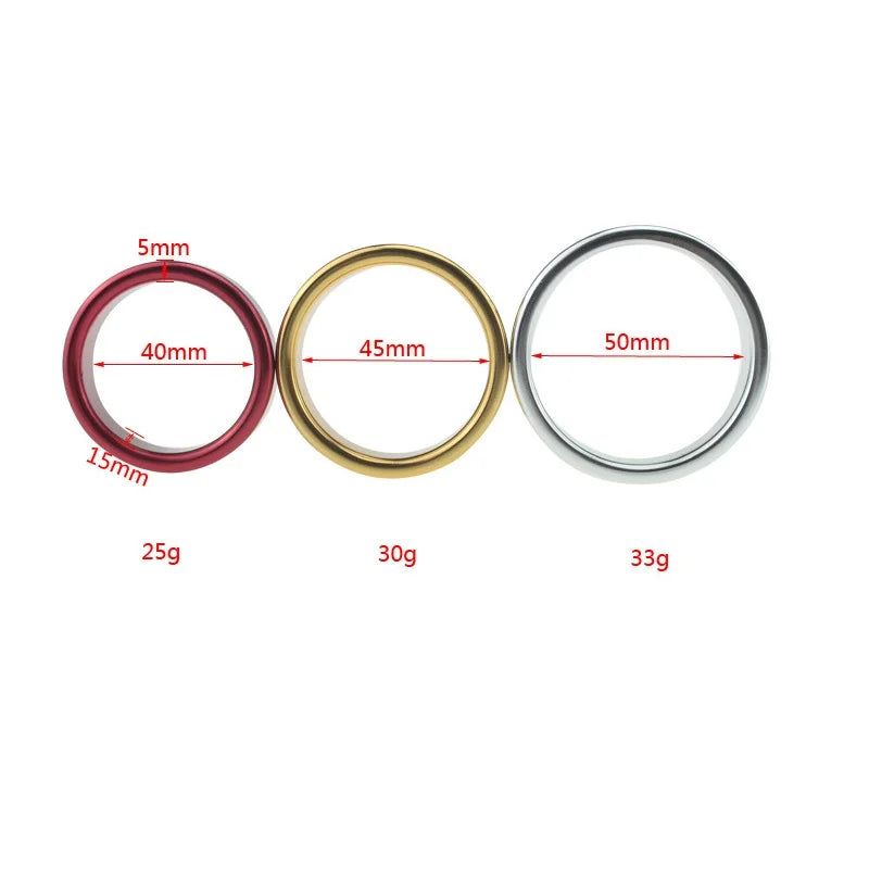 3 Dia for choose 5 colorful metal male erection penis cock Ring delay time lock bondage SM Sex Toy for men