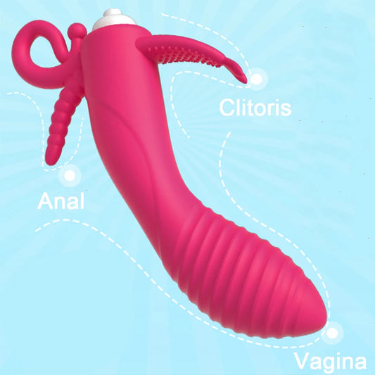 3 In 1 Vibrator Rabbit Dildo Waterproof Vaginal Clitoral Anal Stimulator Vibration Erotic Sex Toys for Women Couples Sex Shop