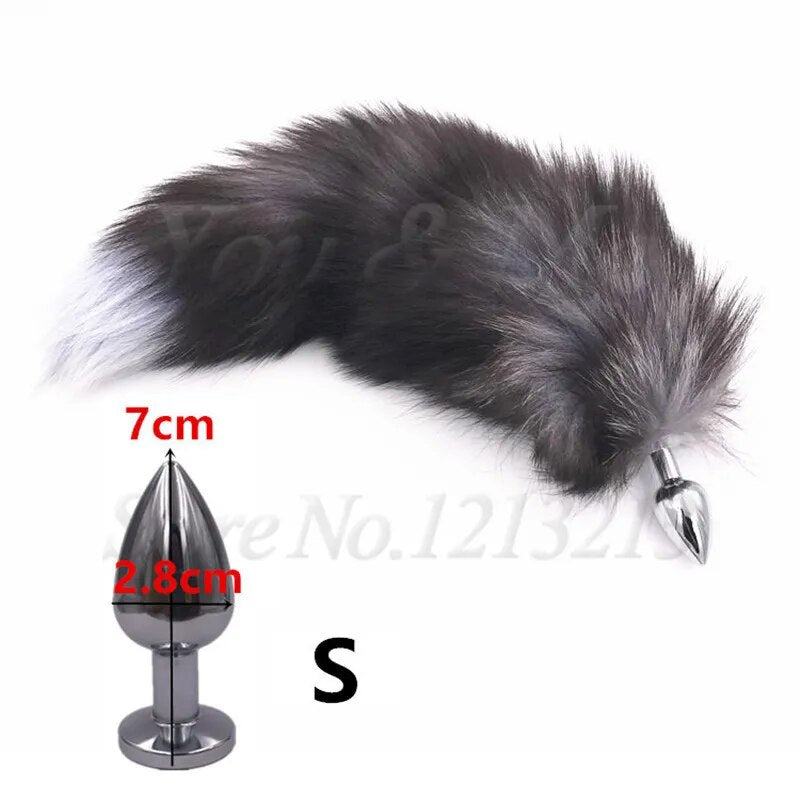 3 Size Fox Tail BDSM Anal Plug