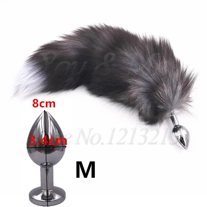 3 Size Fox Tail BDSM Anal Plug