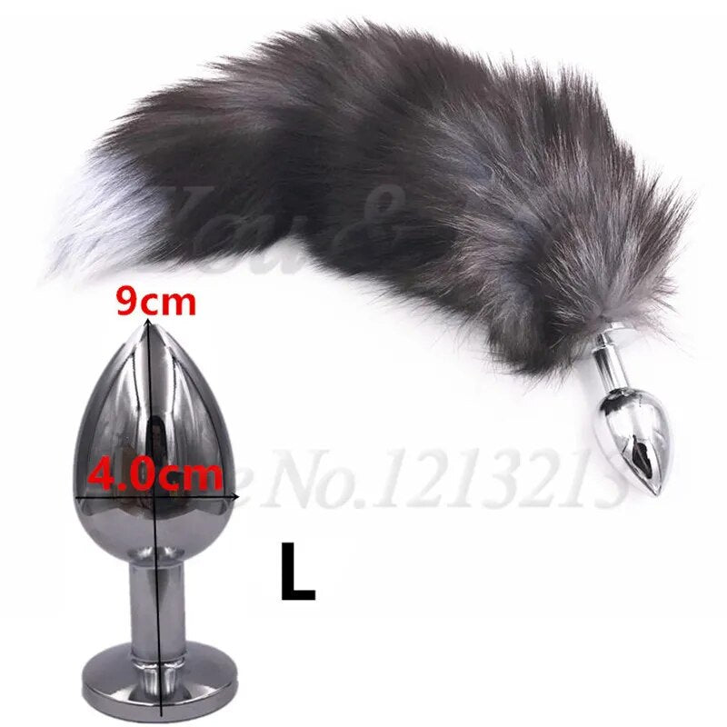 3 Size Fox Tail BDSM Anal Plug