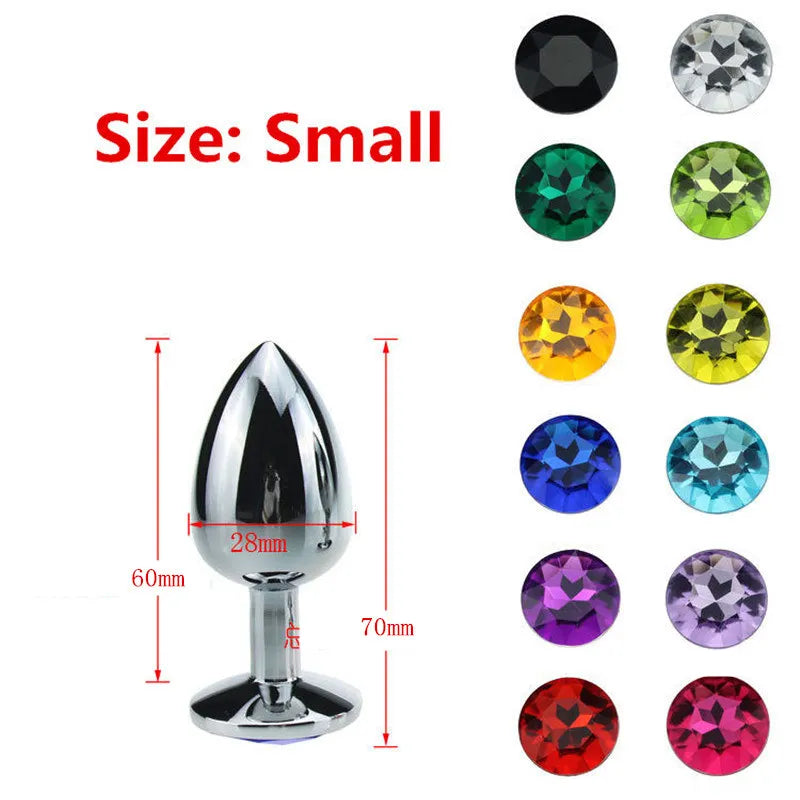 3 Size Metal Anal Sex Toys Butt Plug Stainless Steel Crystal Prostate Massage Dildos BDSM Toys for Women Men Gay Adult Products