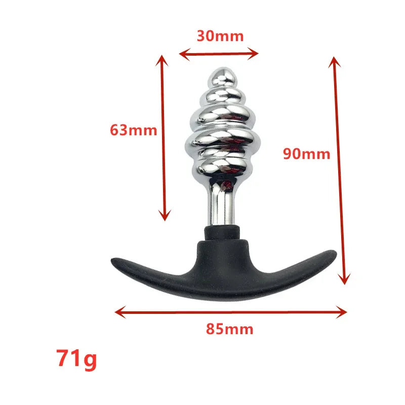 3 Size Wearable Anal Plug Metal and Silicone Anal Plug Expansion Sex Toy Prostate Massager Dildo Stimulator Anus Masturbator