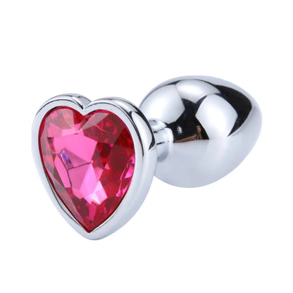 3 Sizes Anal Plug Heart Stainless Steel Crystal Anal Plug Stimulator Butt Plug Prostate Massager Dildo Anal Sex Toy for Man Wife