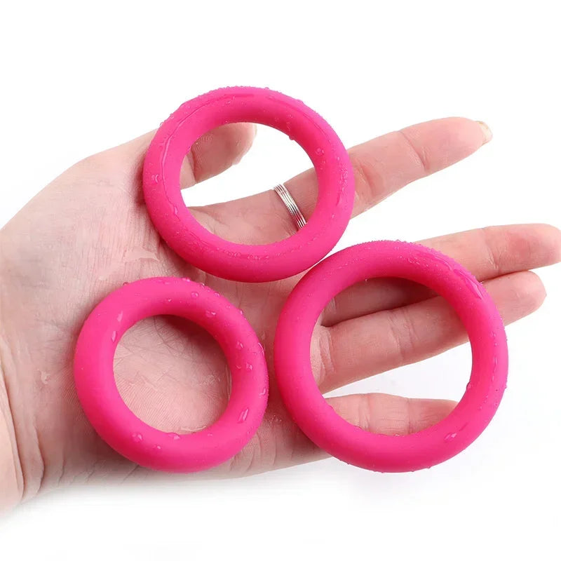 3 Sizes Silicone Cock Rings Male Delay Ejaculation Penis Lasting Erection Scrotum Testis Restraint Adult Game Sex Toys For Men