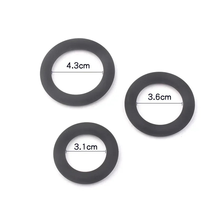 3 Sizes Silicone Cock Rings Male Delay Ejaculation Penis Lasting Erection Scrotum Testis Restraint Adult Game Sex Toys For Men