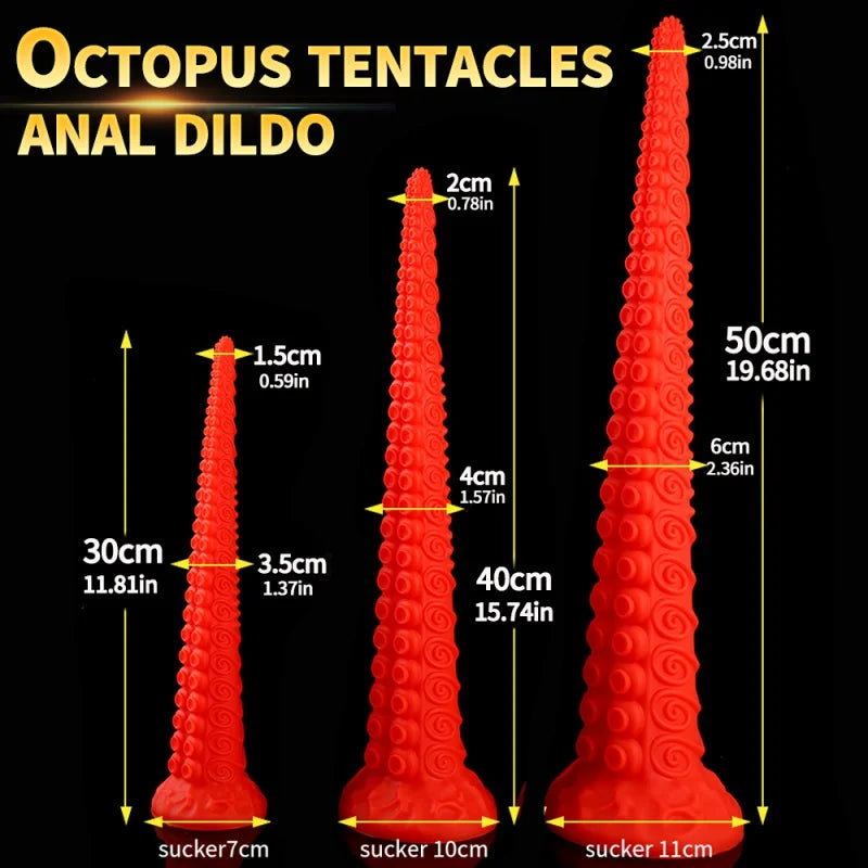 30/40/50cm Long Anal Plug Octopus Tentacles Dildo Soft Huge Butt Plug Anal Sex Toys For Women Men Prostate Massagers Adult 18+