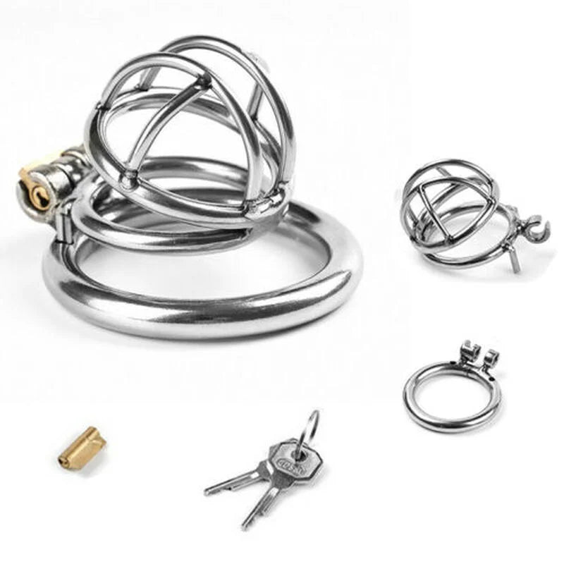 304 Stainless Steel 3 Size Bird Cock Cage Lock Adult Game Metal Male Chastity Belt Device Penis Ring Sex Toys for Men