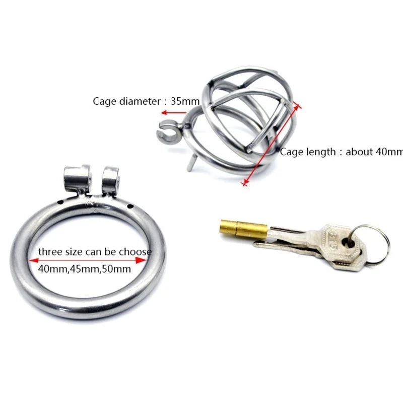 304 Stainless Steel 3 Size Bird Cock Cage Lock Adult Game Metal Male Chastity Belt Device Penis Ring Sex Toys for Men